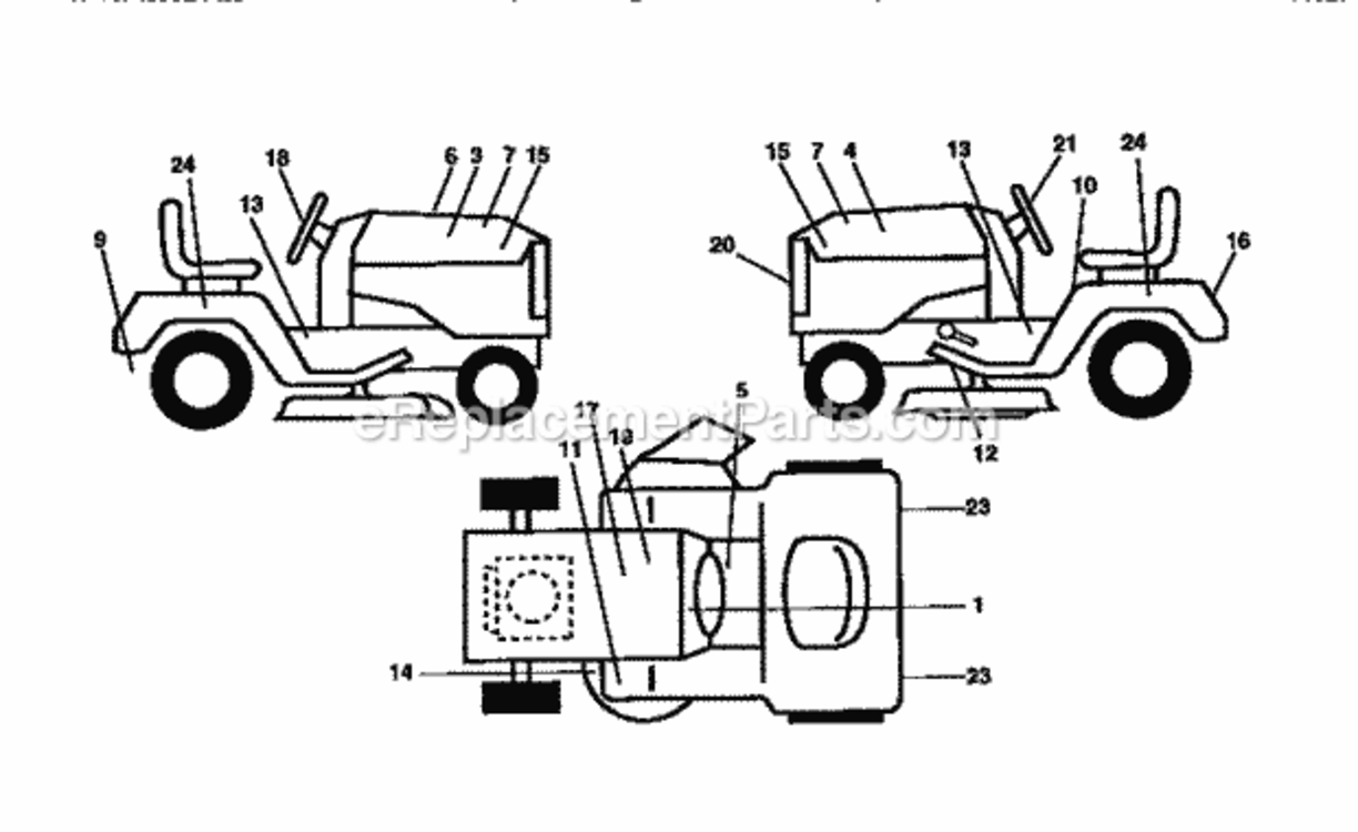 Page H Diagram and Parts List for 917259011  Craftsman Lawn Tractor