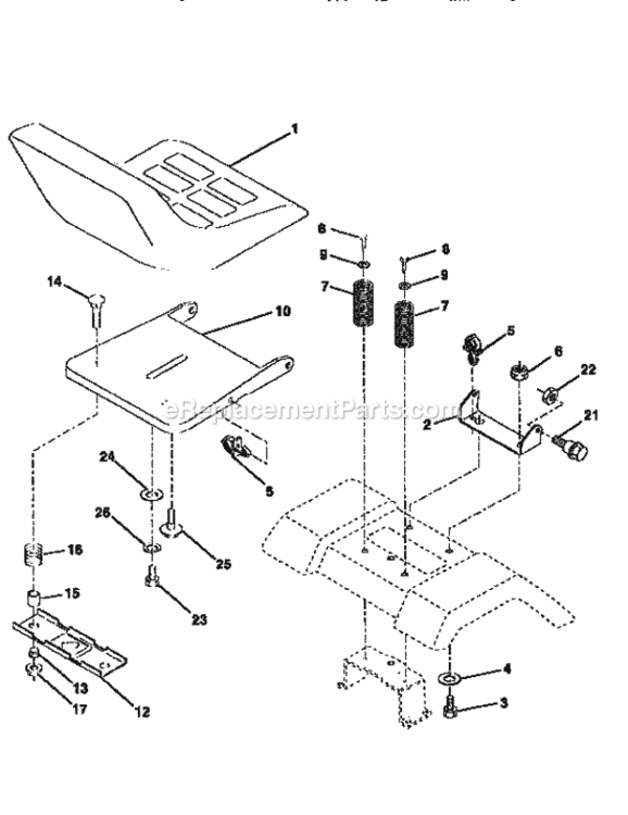 Page E Diagram and Parts List for 917259021  Craftsman Lawn Tractor