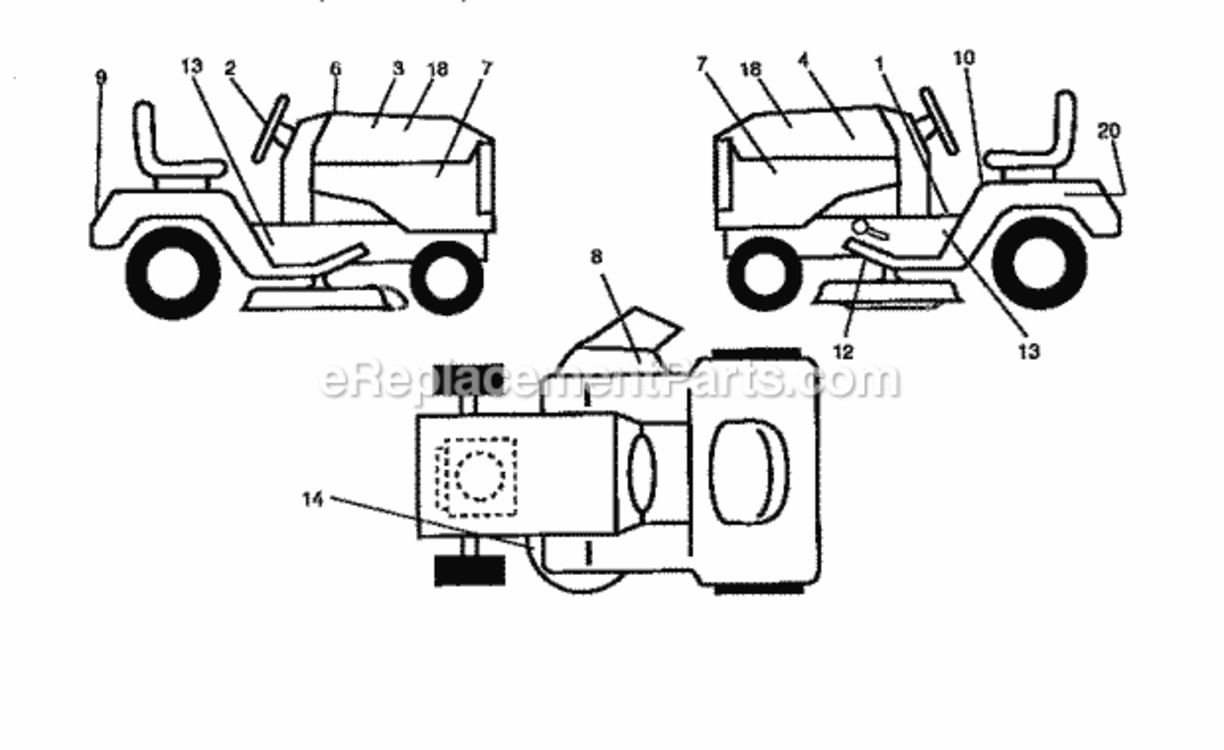Page F Diagram and Parts List for 917259021  Craftsman Lawn Tractor