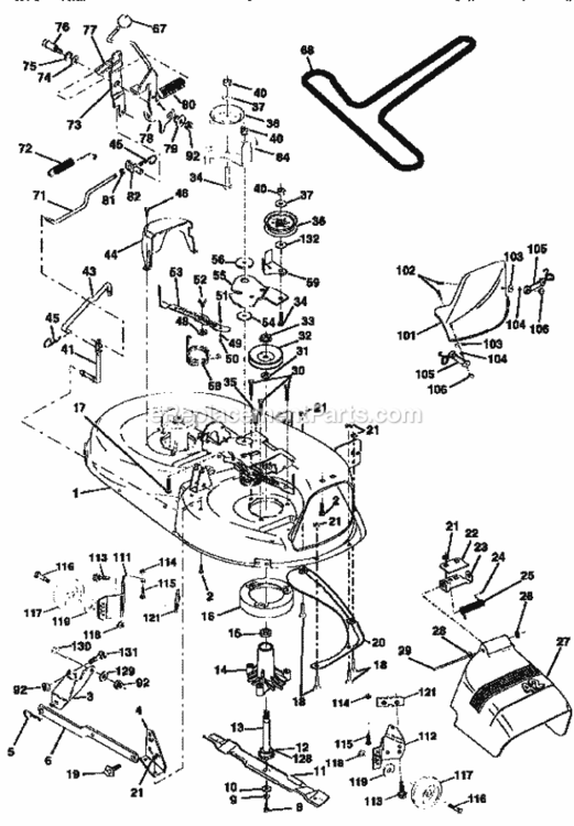 Page J Diagram and Parts List for 917259030  Craftsman Lawn Tractor