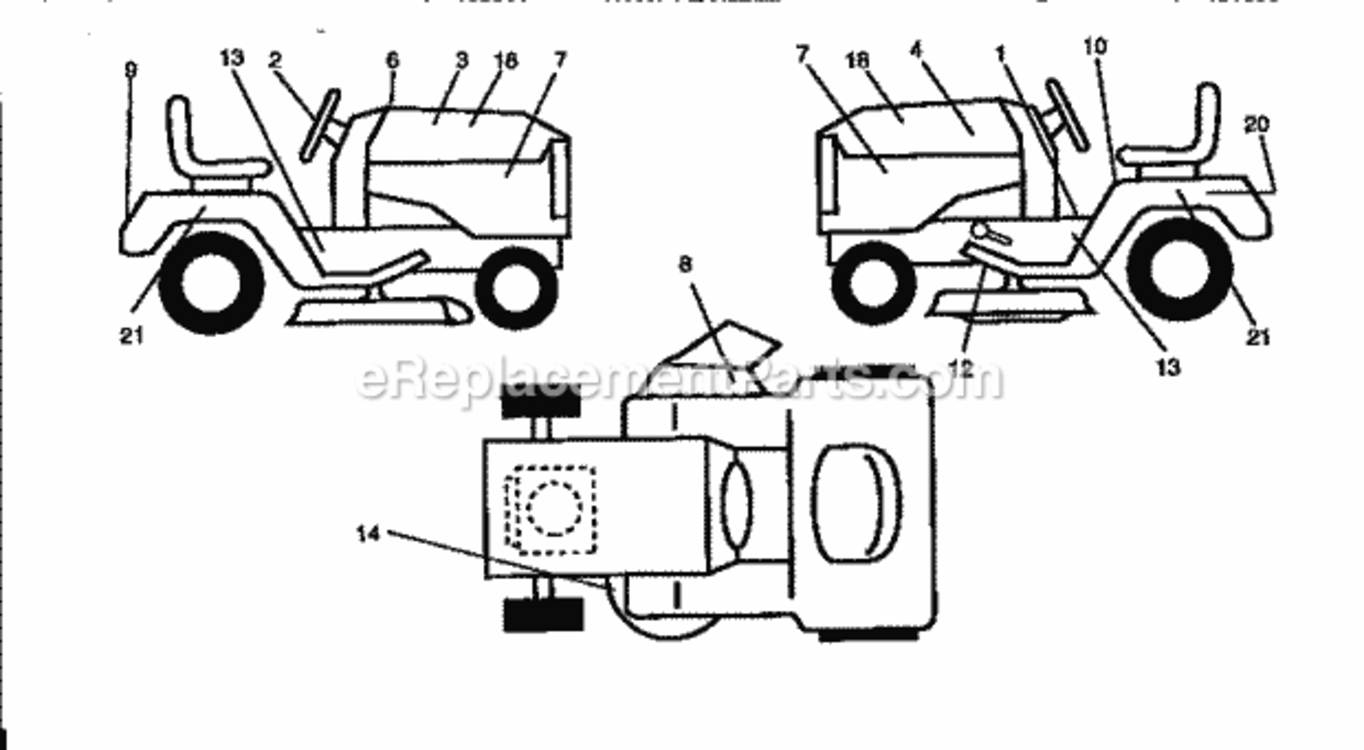 Page F Diagram and Parts List for 917259030  Craftsman Lawn Tractor