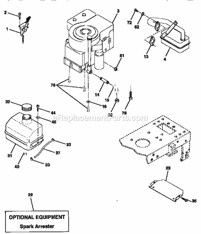 Page H Diagram and Parts List for 917259030  Craftsman Lawn Tractor