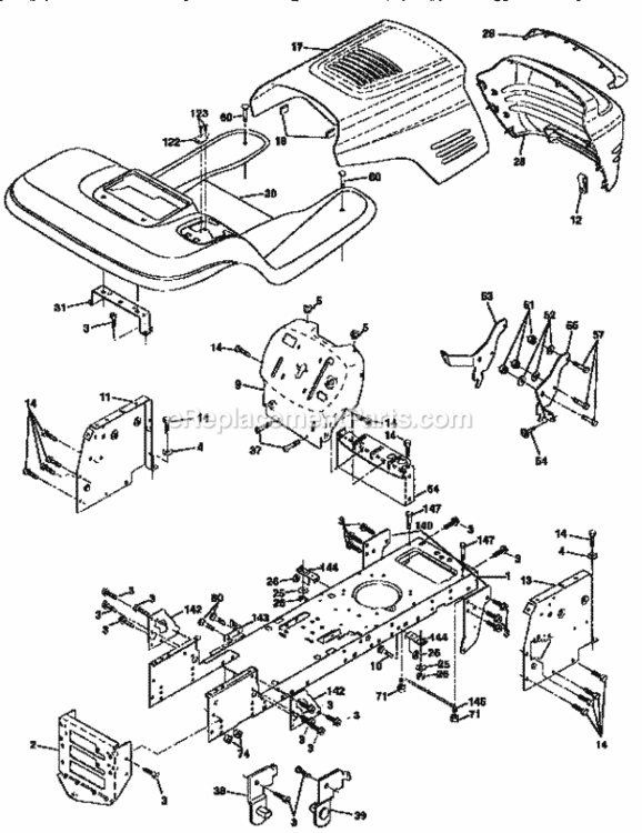 Page B Diagram and Parts List for 917259031  Craftsman Lawn Tractor