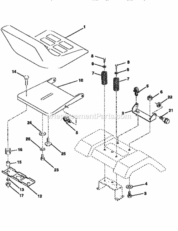 Page E Diagram and Parts List for 917259031  Craftsman Lawn Tractor
