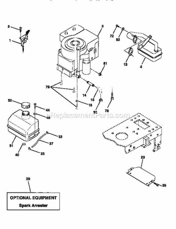 Page H Diagram and Parts List for 917259031  Craftsman Lawn Tractor