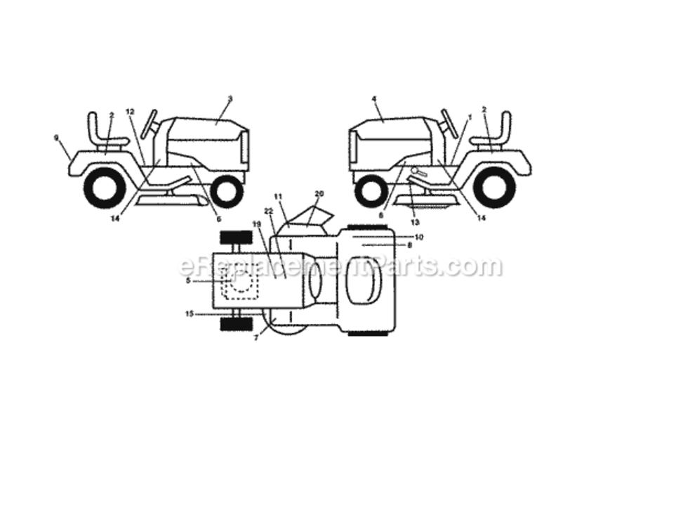 Page J Diagram and Parts List for 917259080  Craftsman Lawn Tractor