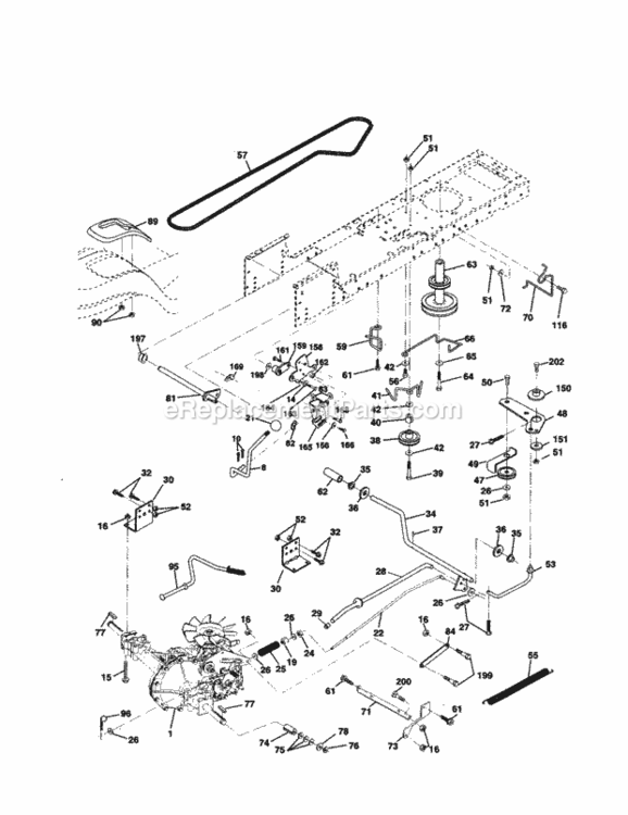 Page C Diagram and Parts List for 917259080  Craftsman Lawn Tractor