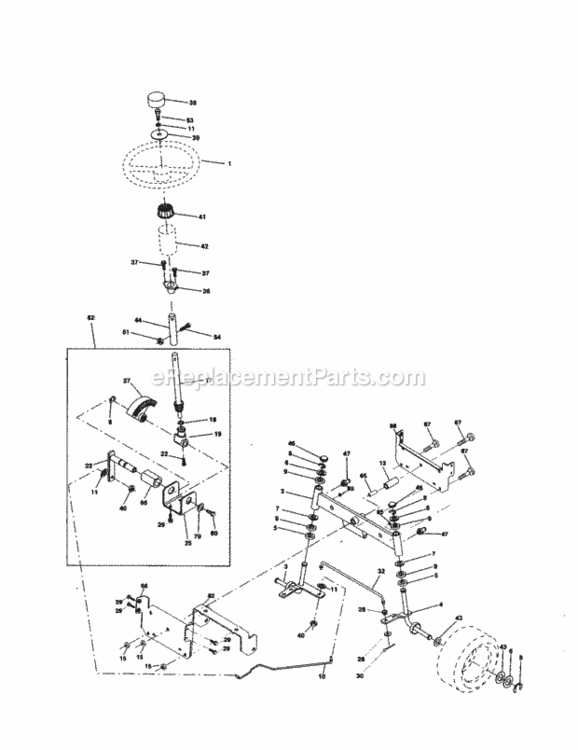 Page D Diagram and Parts List for 917259080  Craftsman Lawn Tractor