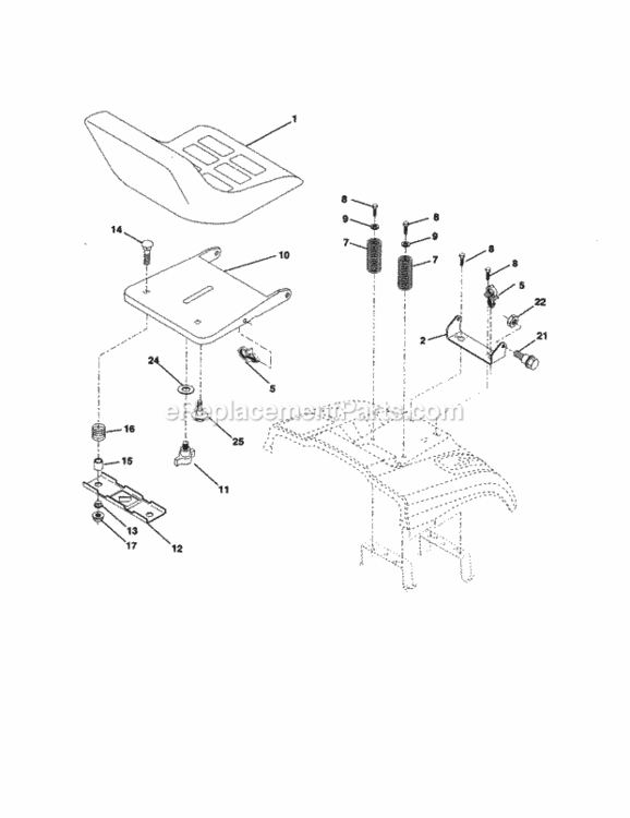 Page E Diagram and Parts List for 917259110  Craftsman Lawn Tractor