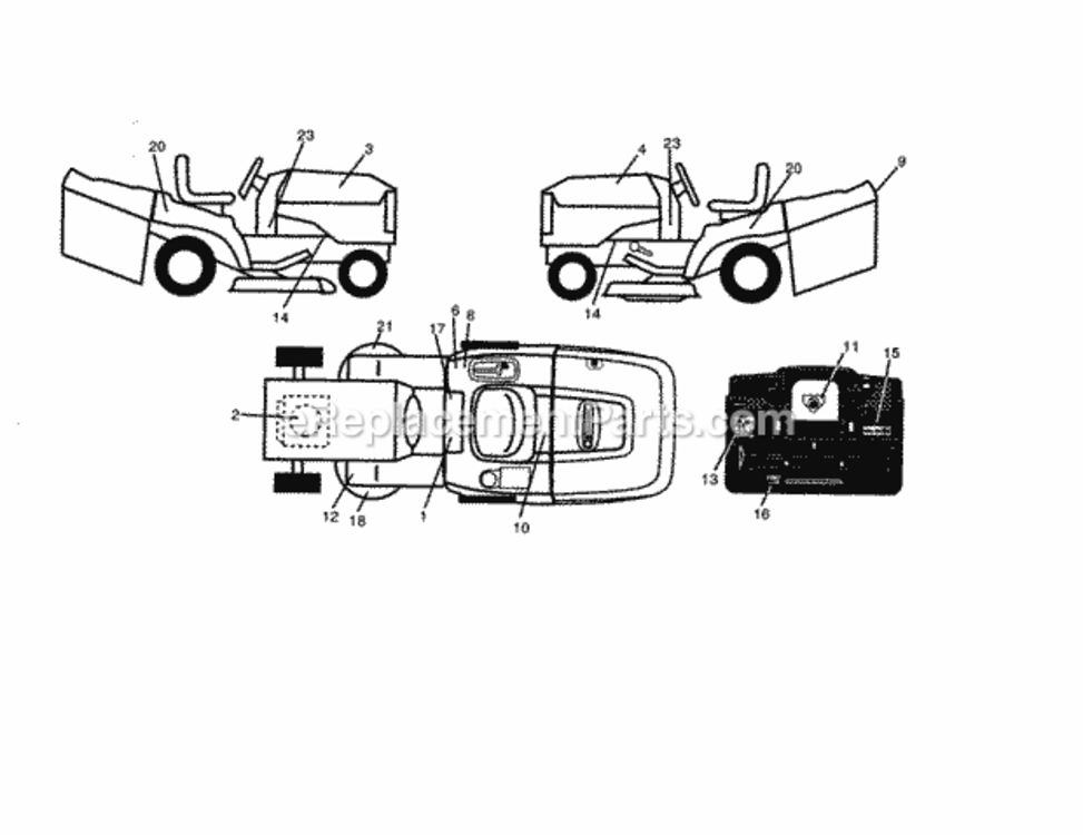 Page F Diagram and Parts List for 917259110  Craftsman Lawn Tractor