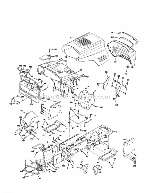 Page B Diagram and Parts List for 917259120  Craftsman Lawn Tractor