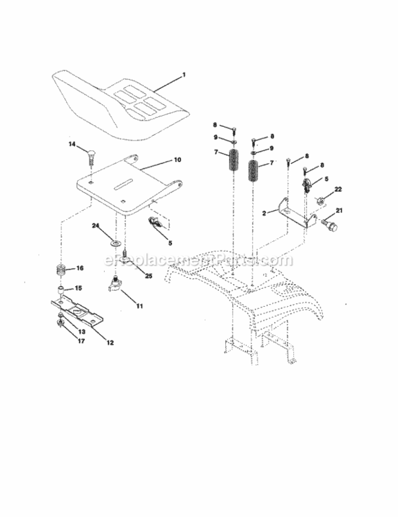 Page E Diagram and Parts List for 917259120  Craftsman Lawn Tractor