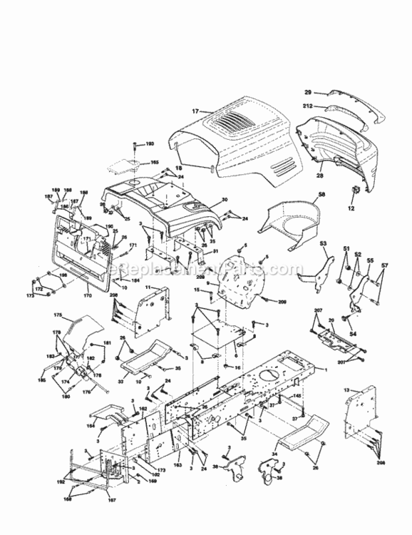 Page B Diagram and Parts List for 917259150  Craftsman Lawn Tractor