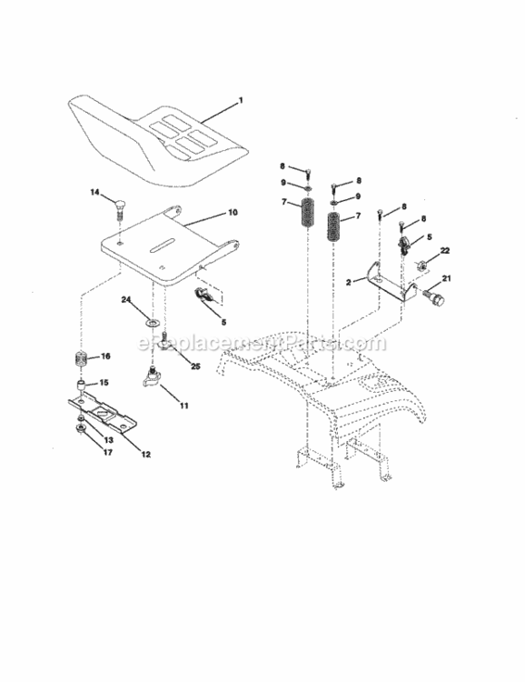 Page E Diagram and Parts List for 917259150  Craftsman Lawn Tractor