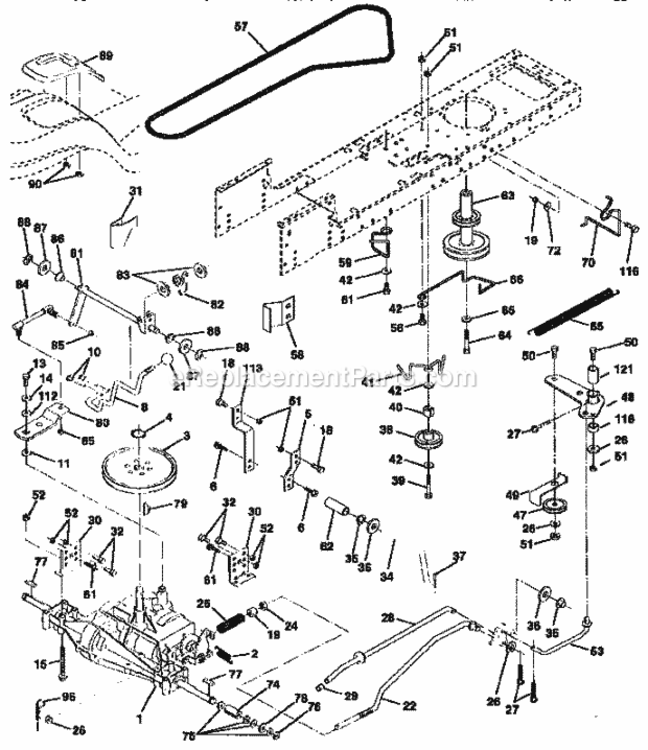 Page C Diagram and Parts List for 917259160  Craftsman Lawn Tractor