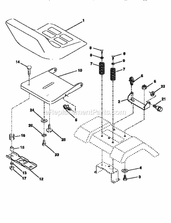 Page H Diagram and Parts List for 917259160  Craftsman Lawn Tractor