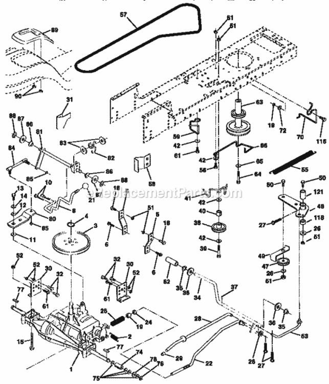 Page C Diagram and Parts List for 917259161  Craftsman Lawn Tractor