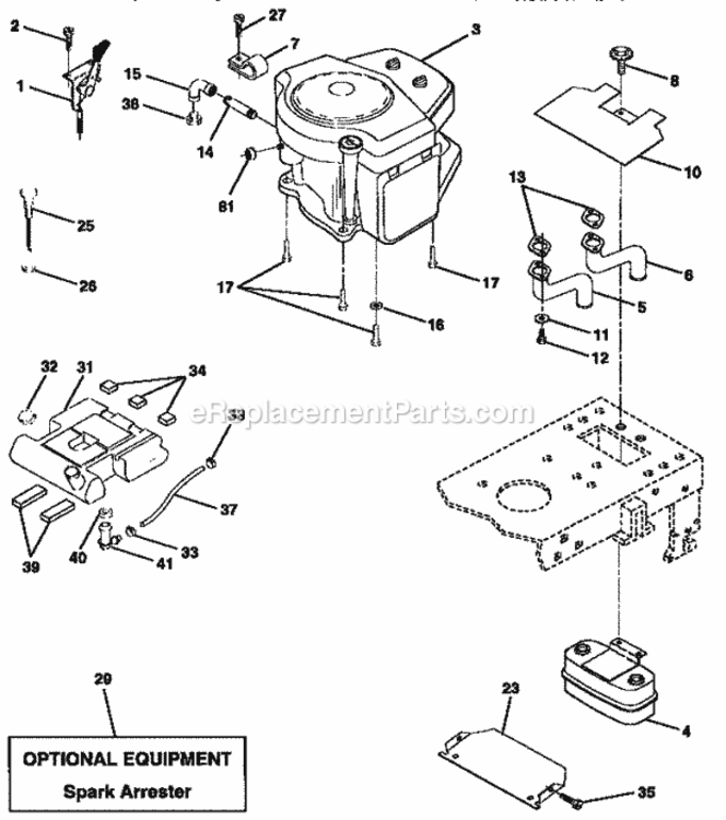 Page E Diagram and Parts List for 917259161  Craftsman Lawn Tractor