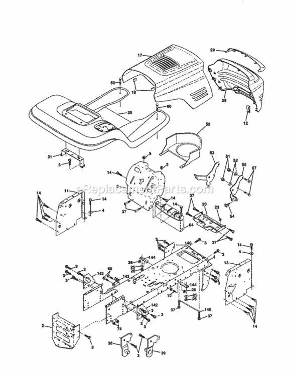 Page B Diagram and Parts List for 917259162  Craftsman Lawn Tractor