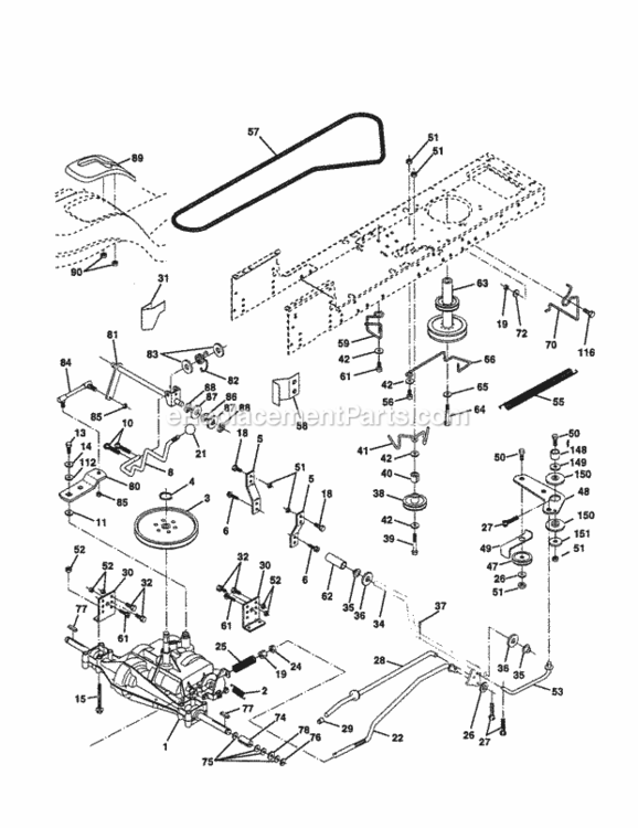 Page C Diagram and Parts List for 917259162  Craftsman Lawn Tractor