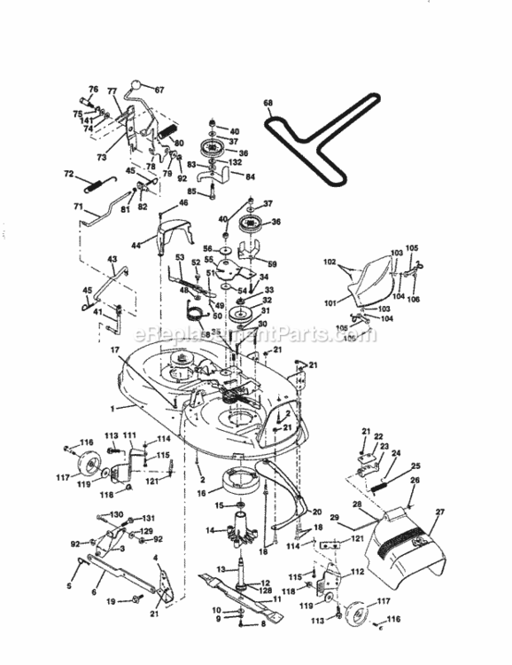 Page G Diagram and Parts List for 917259162  Craftsman Lawn Tractor