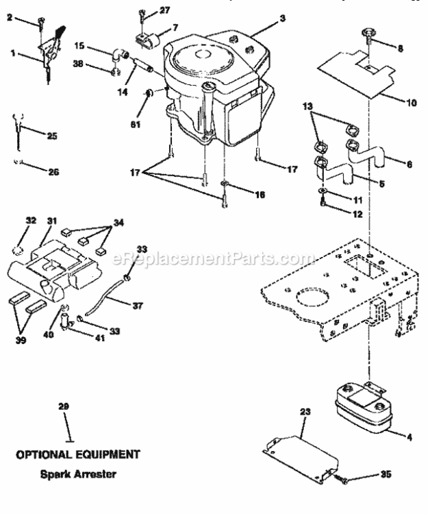 Page E Diagram and Parts List for 917259170  Craftsman Lawn Tractor