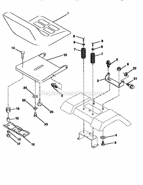 Page F Diagram and Parts List for 917259170  Craftsman Lawn Tractor