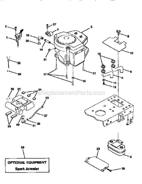 Page E Diagram and Parts List for 917259171  Craftsman Lawn Tractor