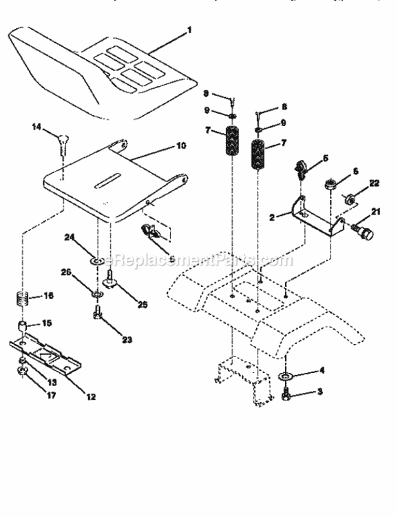 Page F Diagram and Parts List for 917259171  Craftsman Lawn Tractor