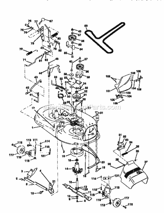 Page J Diagram and Parts List for 917259330  Craftsman Lawn Tractor