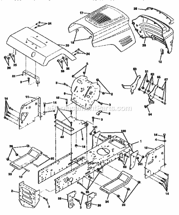 Page B Diagram and Parts List for 917259330  Craftsman Lawn Tractor