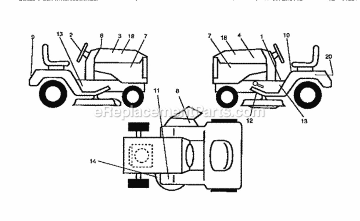 Page F Diagram and Parts List for 917259331  Craftsman Lawn Tractor