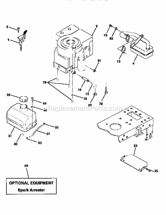 Page H Diagram and Parts List for 917259331  Craftsman Lawn Tractor