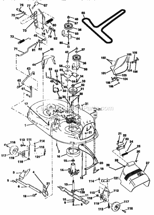Page J Diagram and Parts List for 917259340  Craftsman Lawn Tractor