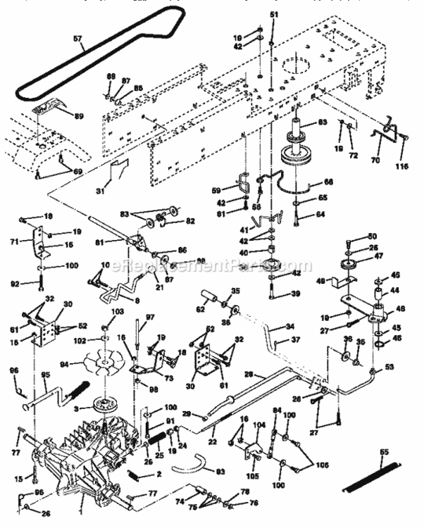 Page C Diagram and Parts List for 917259340  Craftsman Lawn Tractor