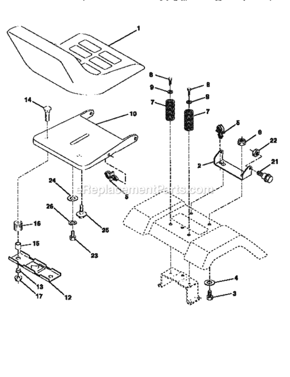 Page E Diagram and Parts List for 917259340  Craftsman Lawn Tractor