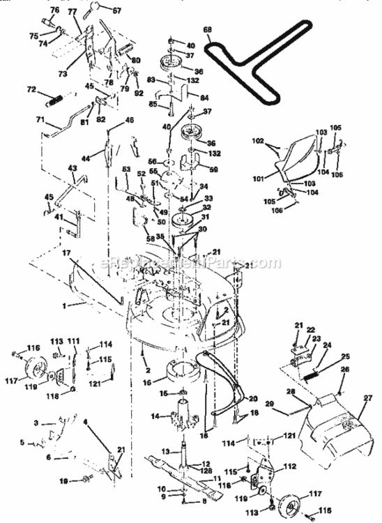 Page J Diagram and Parts List for 917259341  Craftsman Lawn Tractor
