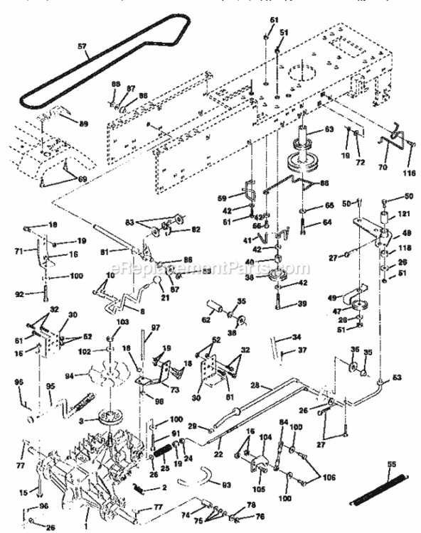 Page C Diagram and Parts List for 917259341  Craftsman Lawn Tractor