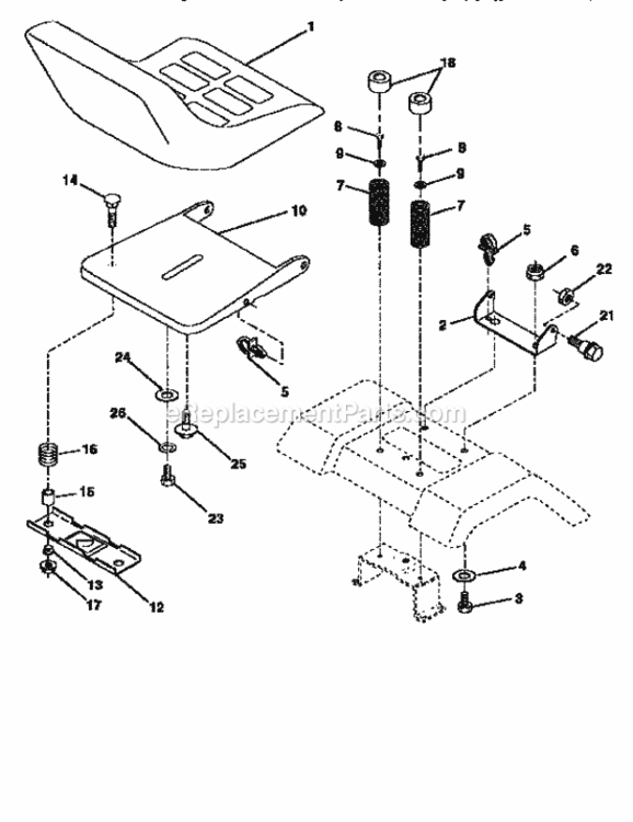 Page E Diagram and Parts List for 917259350  Craftsman Lawn Tractor
