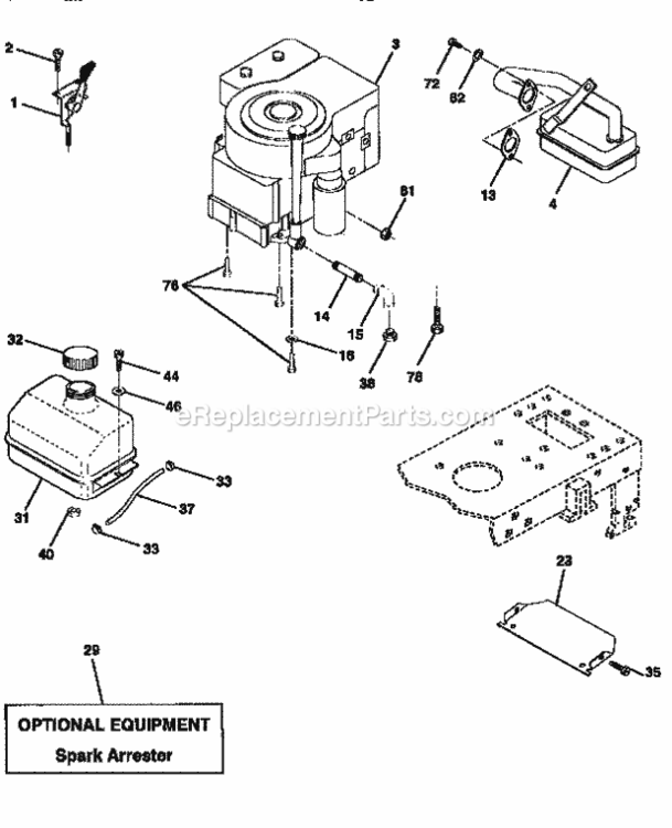 Page H Diagram and Parts List for 917259350  Craftsman Lawn Tractor