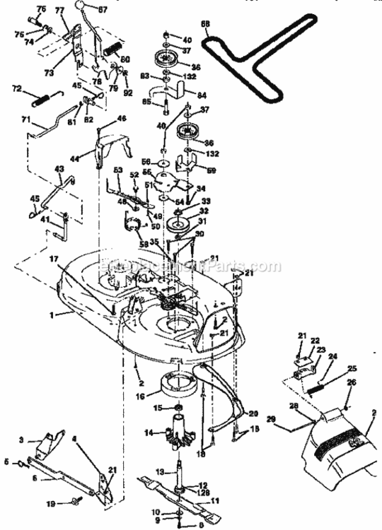 Page J Diagram and Parts List for 917259360  Craftsman Lawn Tractor
