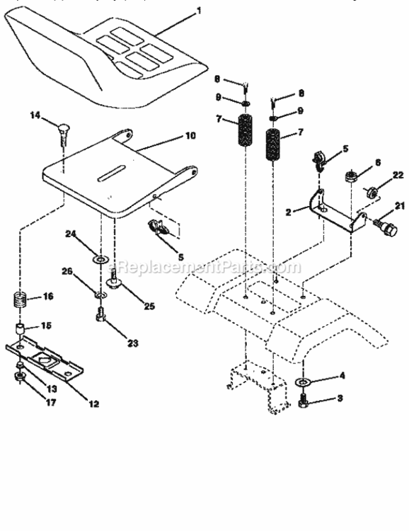 Page F Diagram and Parts List for 917259360  Craftsman Lawn Tractor