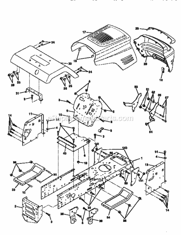 Page B Diagram and Parts List for 917259370  Craftsman Lawn Tractor