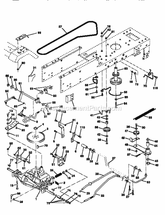 Page C Diagram and Parts List for 917259370  Craftsman Lawn Tractor