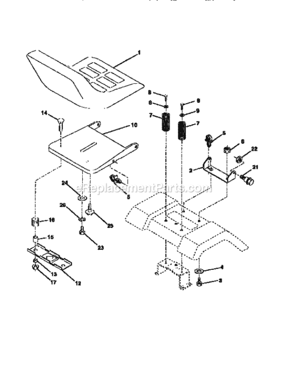 Page E Diagram and Parts List for 917259370  Craftsman Lawn Tractor