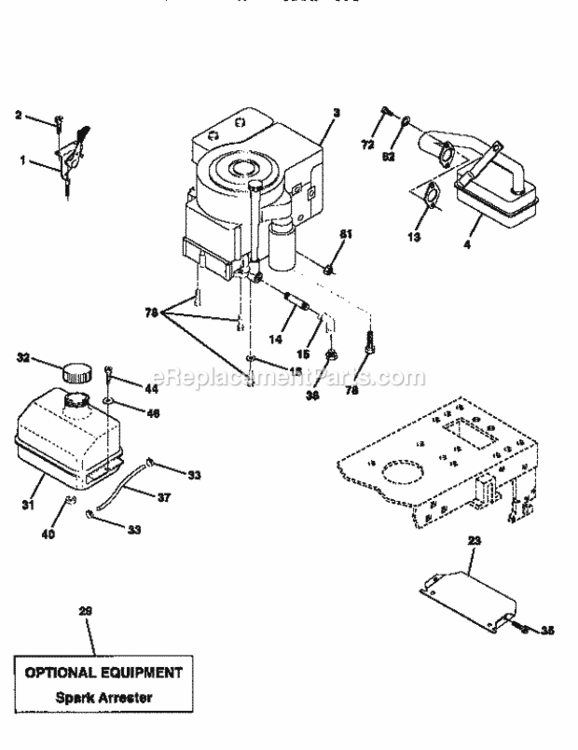 Page H Diagram and Parts List for 917259370  Craftsman Lawn Tractor