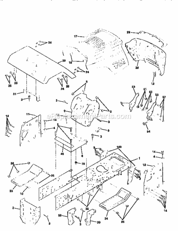 Page B Diagram and Parts List for 917259381  Craftsman Lawn Tractor