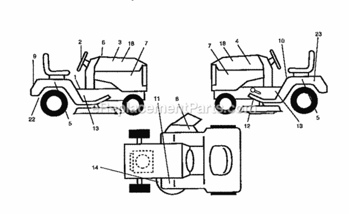 Page F Diagram and Parts List for 917259381  Craftsman Lawn Tractor