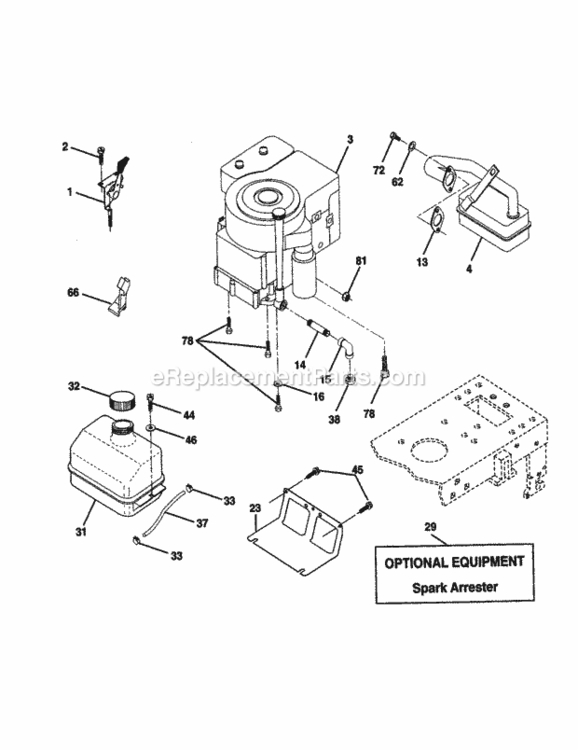 Page H Diagram and Parts List for 917259442  Craftsman Lawn Tractor