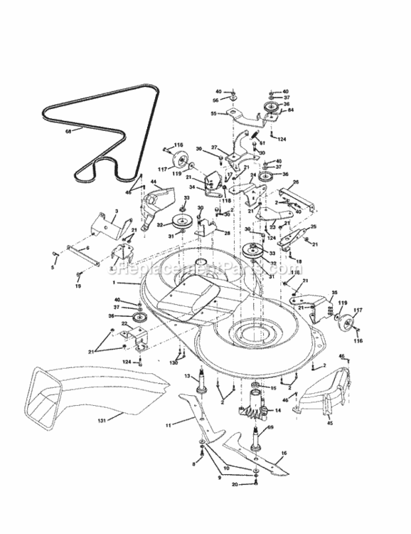 Page J Diagram and Parts List for 917259443  Craftsman Lawn Tractor